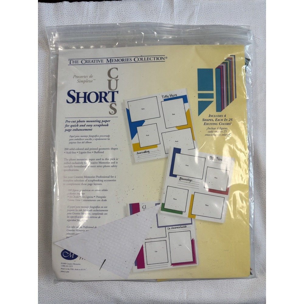 Creative Memories Short Cuts Solid Color and Printed Geometric Shapes